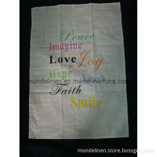 Linen Tea Towel with Customer's Printing (TT-009)
